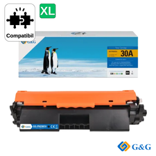 Cartus toner compatibil G&G Black CF230A 30A Jumbo, cu cip, pentru HP LaserJet Pro M203dn, 6.000 pagini - Papet