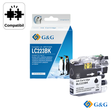 Cartus inkjet compatibil G&G Black LC223BK, pentru Brother MFC‑J4420Dw, 600 pagini - Papet