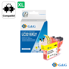 Cartus inkjet compatibil G&G Yellow LC3219XLY, pentru Brother MFC‑J6930Dw, 1.500 pagini - Papet