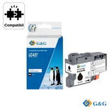 Cartus inkjet compatibil G&G Black LC427BK, pentru Brother MFC‑J5955Dw, 3.000 pagini - Papet