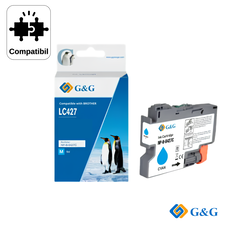 Cartus inkjet compatibil G&G Cyan LC427C, pentru Brother MFC‑J5955Dw, 1.500 pagini - Papet
