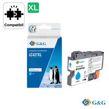 Cartus inkjet compatibil G&G Cyan LC427XLC, pentru Brother MFC‑J5955Dw, 5.000 pagini - Papet