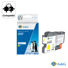 Cartus inkjet compatibil G&G Yellow LC427Y, pentru Brother MFC‑J5955Dw, 1.500 pagini - Papet