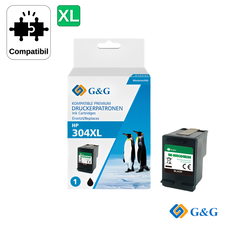 Cartus inkjet remanufacturat G&G Black 304XL N9K08AE pentru HP DeskJet 2620, 300 pagini - Papet