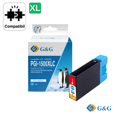 Cartus inkjet compatibil G&G Cyan PGI-1500XLC, pentru Canon Maxify MB2050, 1.200 pagini - Papet