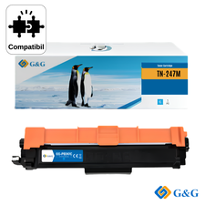 Cartus toner compatibil G&G Cyan TN247C, pentru Brother HL-L3210CW, 2.300 pagini - Papet