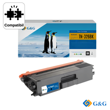 Cartus toner compatibil G&G Black TN326BK, pentru Brother HL‑L8250CDN, 4.000 pagini - Papet