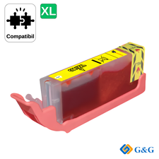 Cartus toner compatibil G&G Yellow CLI-581XXLY, pentru Canon Pixma TS6150, 800 pagini - Papet
