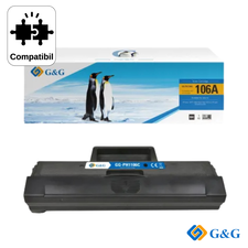 Cartus toner compatibil G&G Black W1106A 106A, cu cip New Firm, pentru HP Laser MFP 137fnw, 1.000 pagini - Papet