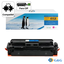 Cartus toner compatibil G&G Magenta W2033X 415X, fara cip, pentru HP Color LaserJet Pro MFP M479dw, 6.000 pagini - Papet
