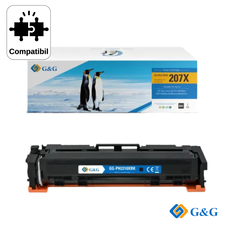 Cartus toner compatibil G&G Black W2210X 207X, cip New Firm, pentru HP Color LaserJet Pro M255dw, 3.150 pagini - Papet