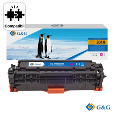 Cartus toner compatibil G&G Magenta CC533A 304A, pentru HP LaserJet CP2025, 2.800 pagini - Papet