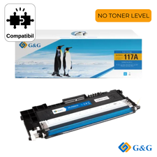 Cartus toner compatibil G&G Cyan W2071A 117A, cu cip, NO TONER LEVEL, pentru HP Color Laser MFP 179fnw, 700 pagini - Papet