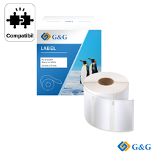 Rola etichete detasabile G&G Black on White RL-D-11354, pentru Dymo LabelWriter 450, 32 mm x 57 mm - Papet