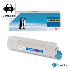 Cartus toner compatibil G&G Magenta 45862838, pentru OKI MC 853DN, 7.300 pagini - Papet
