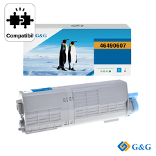 Cartus toner compatibil G&G Cyan 46490607, pentru OKI C532, 6.000 pagini - Papet
