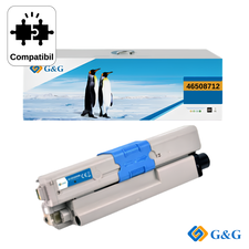Cartus toner remanufacturat G&G Black 46508712, pentru OKI MC363DN, 3.500 pagini - Papet