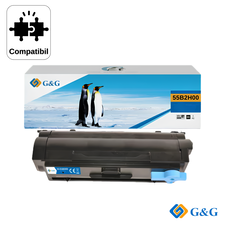 Cartus toner remanufacturat G&G Black 55B2H00, pentru Lexmark MS431DN, 15.000 pagini - Papet