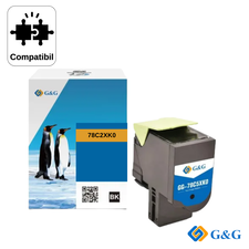 Cartus toner remanufacturat G&G Black 78C2XK0, pentru Lexmark CS421DN, 8.500 pagini - Papet