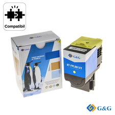 Cartus toner compatibil G&G Yellow 80C2SY0, pentru Lexmark CX310N, 2.000 pagini - Papet