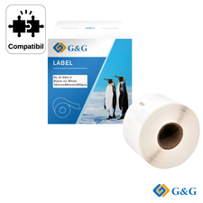 Rola etichete compatibila G&G Black on White RL-DY 99012, pentru Dymo LabelWriter 450, 36 mm x 89 mm - Papet