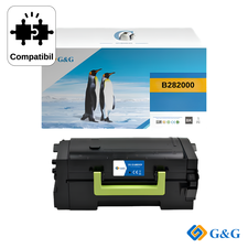 Cartus toner remanufacturat G&G Black B282000, pentru Lexmark MB2770ADHWE, 7.500 pagini - Papet