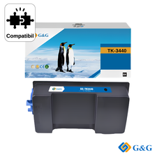Cartus toner compatibil G&G Black TK-3440, pentru Kyocera ECOSYS PA6000X, 40.000 pagini - Papet