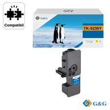 Cartus toner compatibil G&G Yellow TK-5230Y, pentru Kyocera ECOSYS M5521CDN, 2.200 pagini - Papet