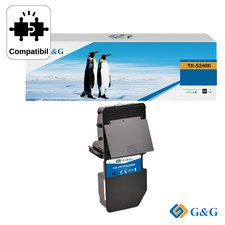 Cartus toner compatibil G&G Black TK-5240K, pentru Kyocera M5526CDN, 4.000 pagini - Papet