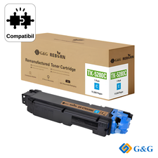 Cartus toner compatibil G&G Cyan TK-5280C, pentru Kyocera ECOSYS P6235CDN, 11.000 pagini - Papet