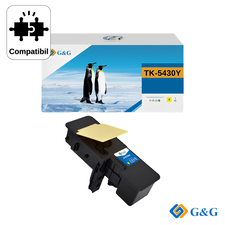 Cartus toner compatibil G&G Yellow TK-5430Y, pentru Kyocera ECOSYS PA2100cx, 1.250 pagini - Papet