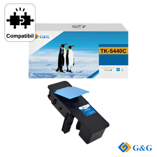 Cartus toner compatibil G&G Cyan TK-5440C, pentru Kyocera ECOSYS PA2100cx, 2.400 pagini - Papet