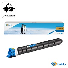 Cartus toner compatibil G&G Cyan TK-8345C, pentru Kyocera Taskalfa 2552CI, 12.000 pagini - Papet