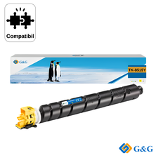 Cartus toner compatibil G&G Yellow TK-8515Y, pentru Kyocera Taskalfa 5052CI, 20.000 pagini - Papet