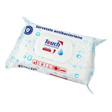 Servetele umede antibacteriene, 70 buc/set, TOUCH - Papet