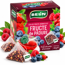 Ceai de fructe de padure BELIN 2g, 20 piramide/cutie - Papet