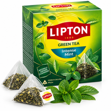 Ceai verde cu menta LIPTON 1.7g, 20 piramide/cutie - Papet