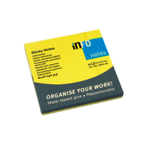 Notes autoadeziv 75 x 75 mm, 80 file, galben neon, INFO NOTES - Papet