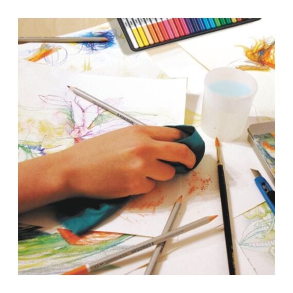 Creioane colorate STAEDTLER Karat Aquarell, cutie metalica, 48 culori/set - 3Papet