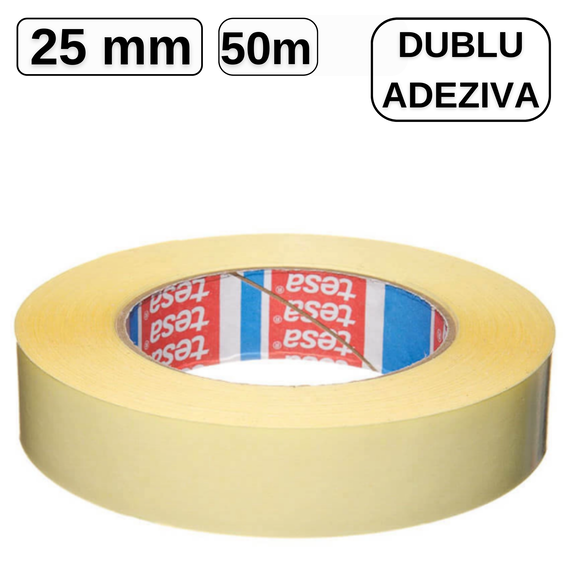 Banda dublu adeziva, 25 mm x 50 m, TESA - Papet