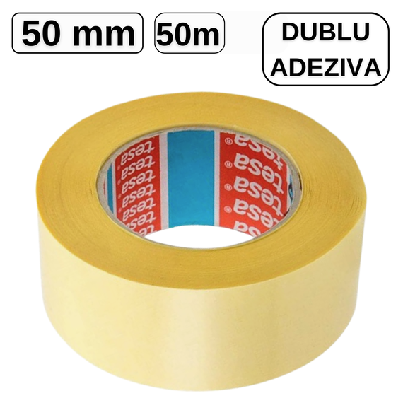Banda dublu adeziva, 50mm x 50m, TESA - Papet