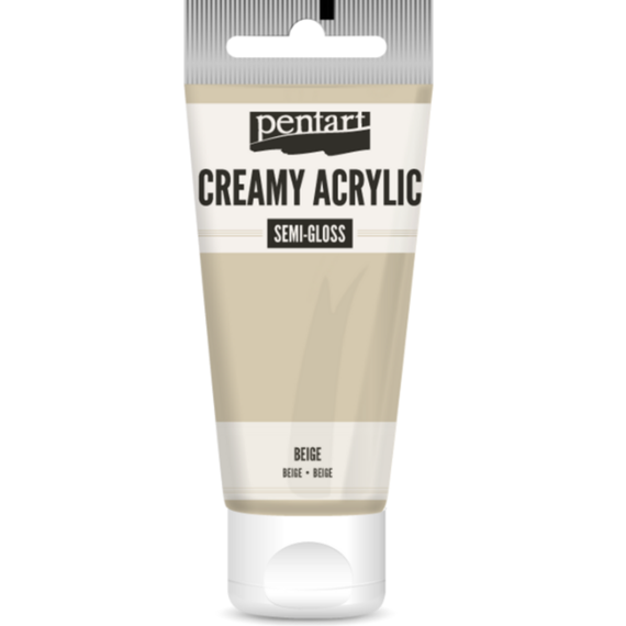 Culoare acrilica creamy semi-gloss, 60 ml, PENTART, ALEGE CULOAREA: Beige - Papet