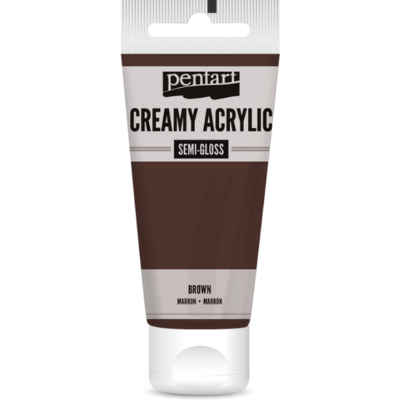 Culoare acrilica creamy semi-gloss, 60 ml, PENTART, ALEGE CULOAREA: Brown - Papet