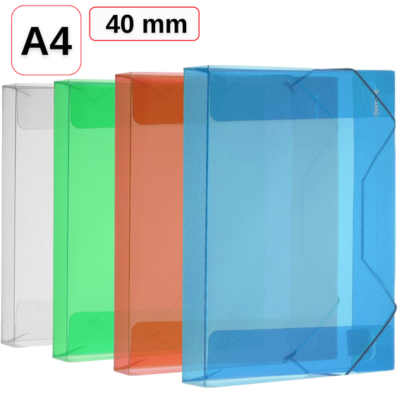 Mapa plastic A4, cu elastic si burduf 40 mm, CENTRUM - Papet