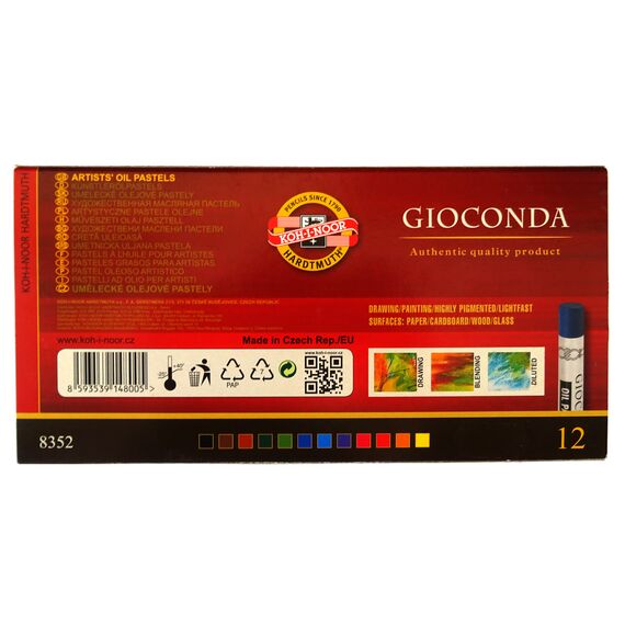 Set creta uleioasa rotunda Gionda Koh-I-Noor 12 culori/set  K8352-12 - 2Papet