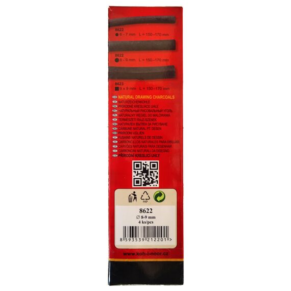 Carbune natural, 4 buc/set, KOH-I-NOOR Gioconda - 2Papet