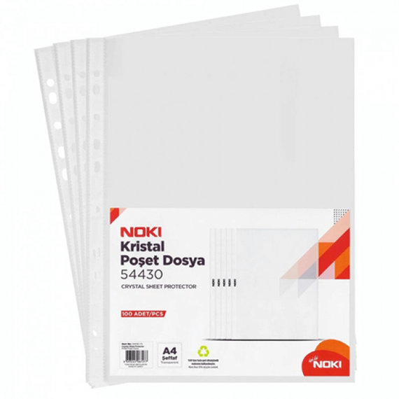 File protectie cristal, 75 microni, 100 buc/set, A4, NOKI - 2Papet