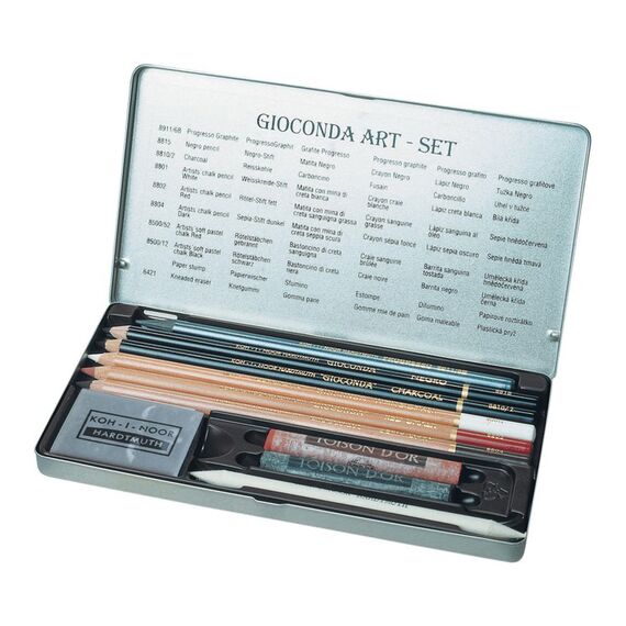 Set arta Sepia, KOH-I-NOOR Gioconda in cutie metalica, 10 piese/set - 2Papet