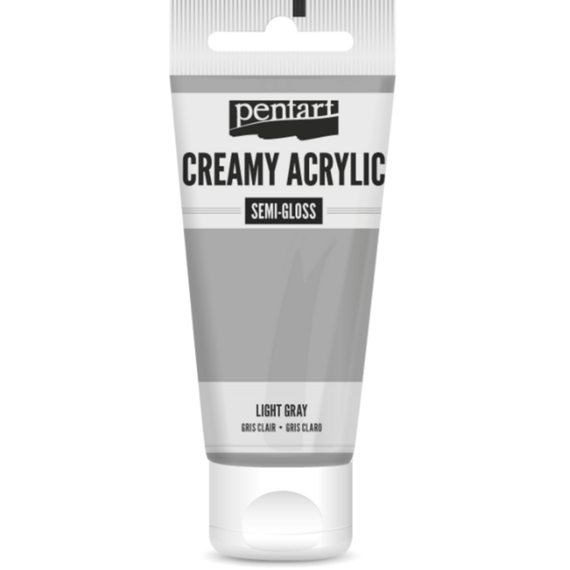 Culoare acrilica creamy semi-gloss, 60 ml, PENTART, ALEGE CULOAREA: Light Gray - Papet