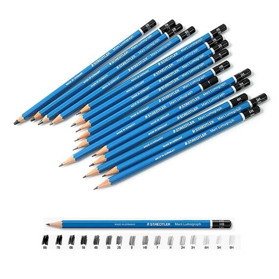 Creion STAEDTLER Mars Lumograph, duritati mina F-9H, ALEGE DURITATE MINA: 4H - 3Papet